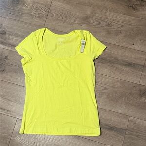 Women's Yellow Scoop Neck Top